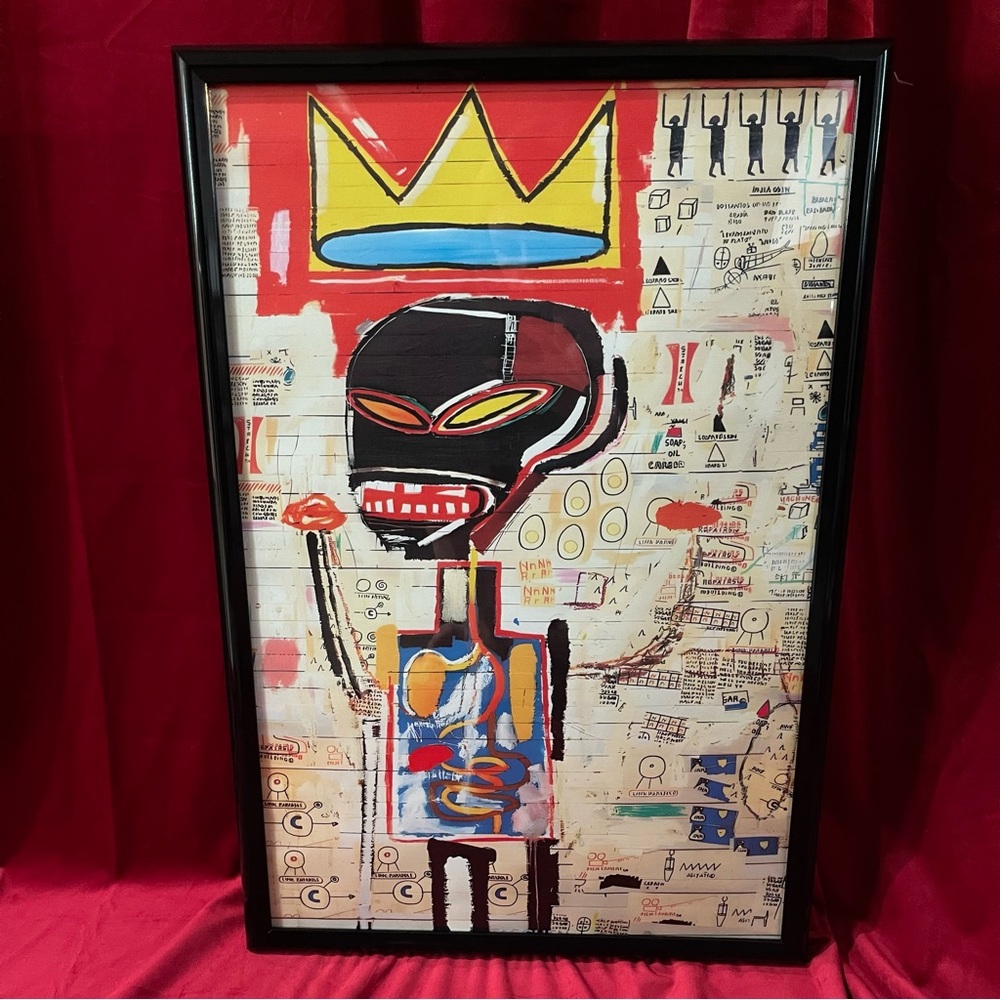 Framed Abstract Art Print,Graffiti Art, Neo-expressionism, Jean-Michel Basquiat